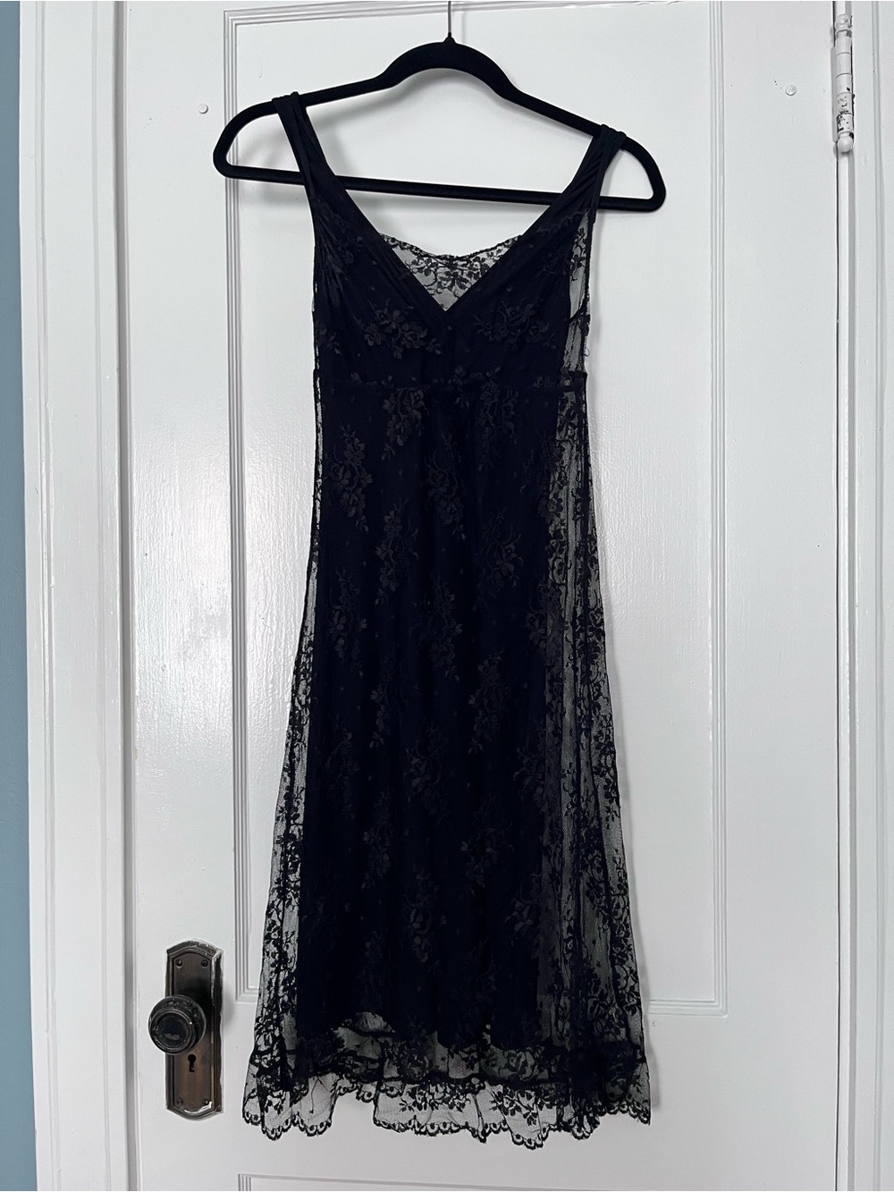 Elegant Black Lace Slip Dress